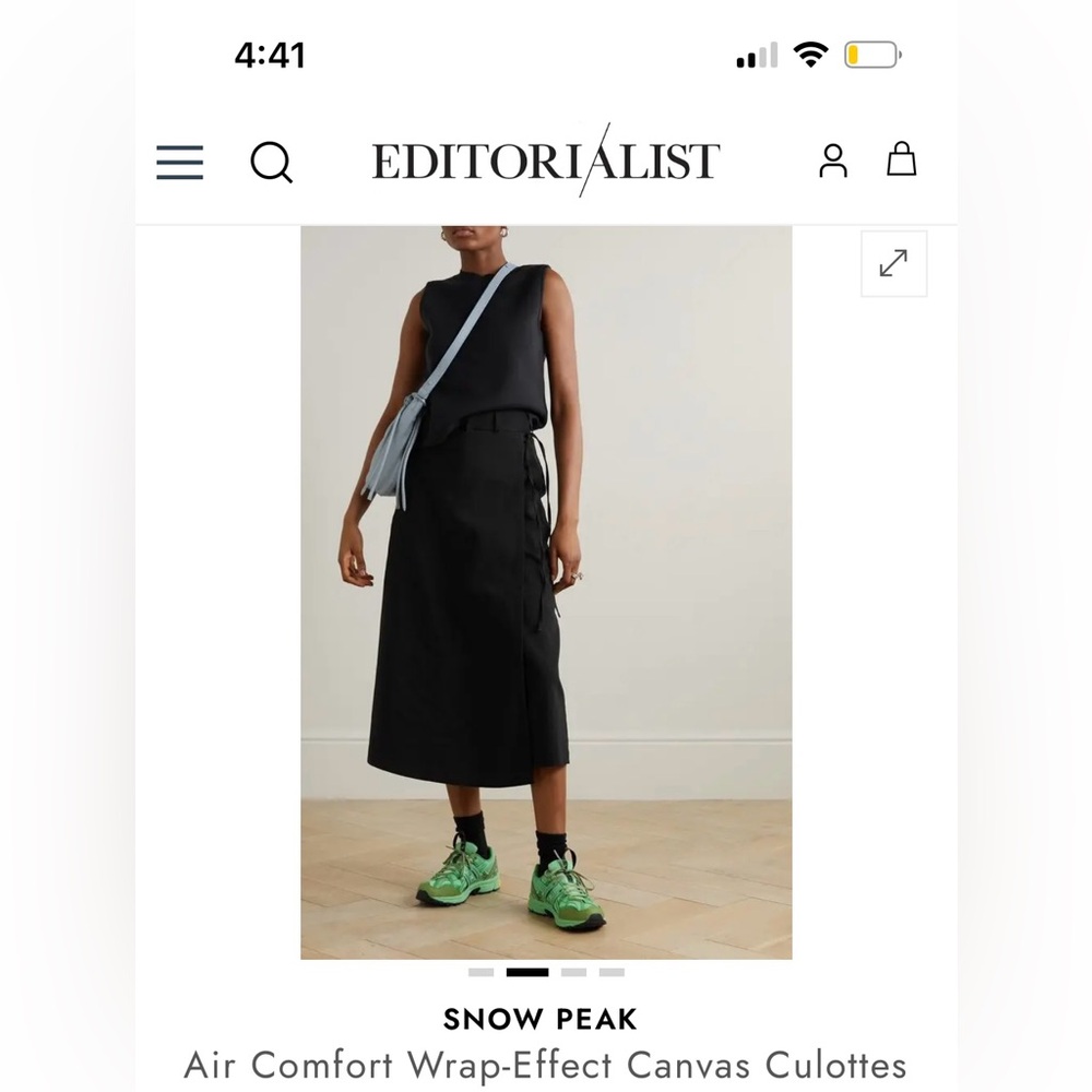 Snow Peak - Black Wrap-Effect Canvas Culottes